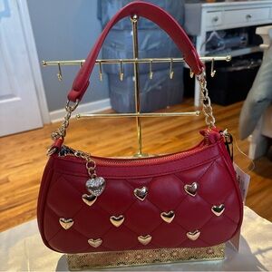 Juicy Couture Red Quilted Heart Shoulder Bag